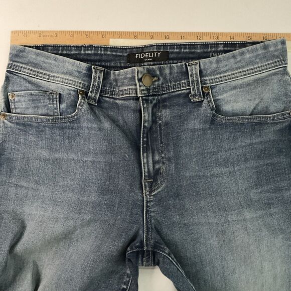 Fidelity Denim 34 Jimmy Mammoth Blue Jeans Slim Straight Stretch NWT - Picture 4 of 10